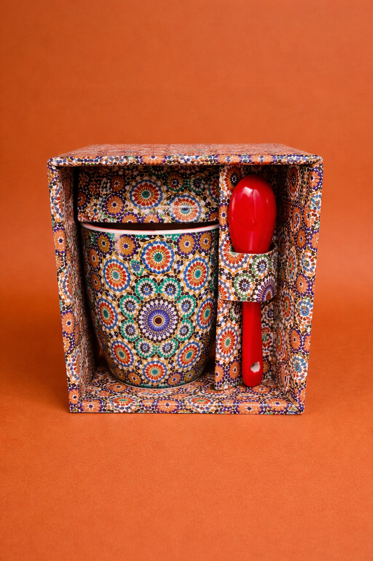 Tasse café ou thé en céramique – Motifs Zellige marocain