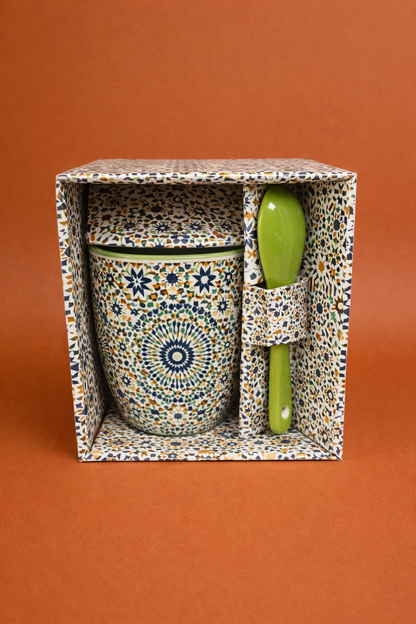 Tasse café ou thé en céramique – Motifs Zellige marocain